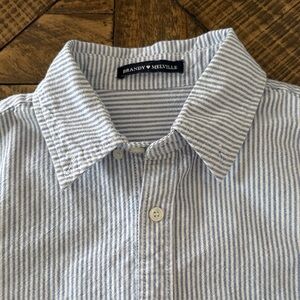 Brandy Melville White and Blue Striped Shirt